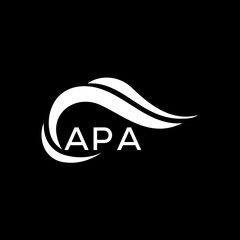 APA letter logo. APA best black background vector image. APA Monogram logo design for entrepreneur and business.
 - obrazy, fototapety, plakaty