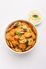 mini idli fry with coconut chutney