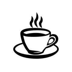 Cup of Fresh Coffee. Vector Illustration. Doodle Style. Decorative Design for Cafeteria, Posters, Banners, Cards. Coffee cup beverage, cafe breakfast illustration. Linear icon