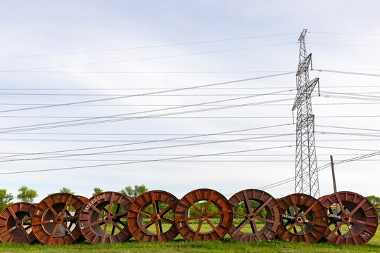 Russia. Saint-Petersburg. Coils For Electrical Cable. Electrification Of Housing.