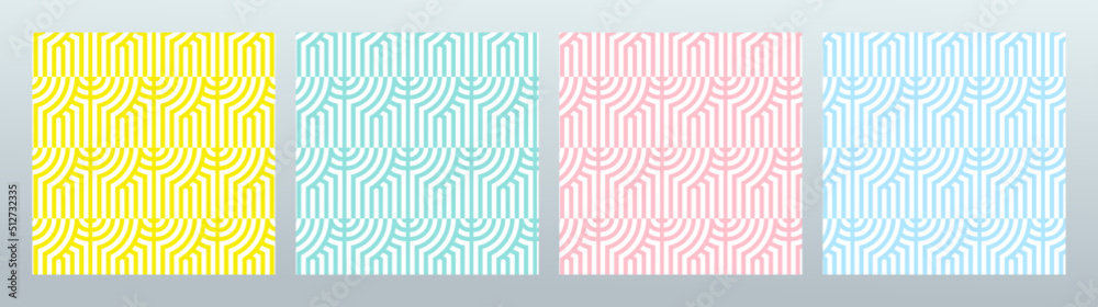 Fototapete background pattern seamless circle line abstract colorful pastel colors. summer background design se
