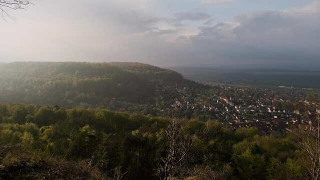 Beautiful View Of Small Town in spring time. Bleicherode, Deutcshland.