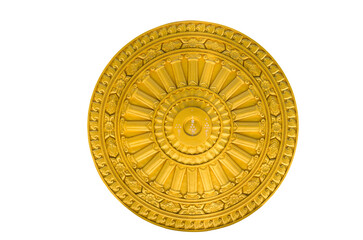 The buddhist wheel symbol isolated on white background clipping path