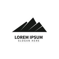 black mountain logo design template outdoor