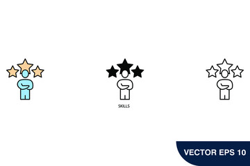 skills icons  symbol vector elements for infographic web