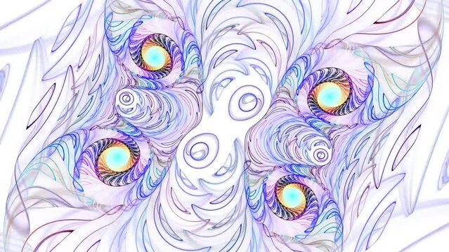 Visual illusions, moving waves. Psychedelic abstraction for hypnosis. Background for playing video jockey, VJ.