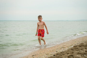 a child on the seashore
