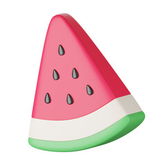 3D render of slice watermelon isolated on white. Clipping path.