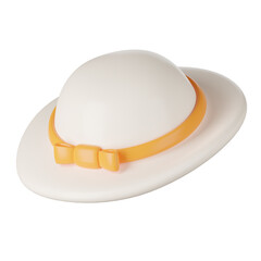 3D render of beach hat on white. Clipping path.