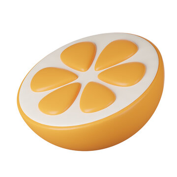 3D render of orange fruit isolated on white. Clipping path.