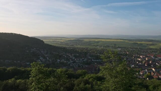 Beautiful View Of Small Town in spring time. Bleicherode, Deutcshland.
