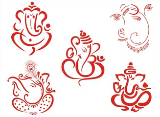 Ganesha, Aum, Hindu wedding card, Diwali, India	