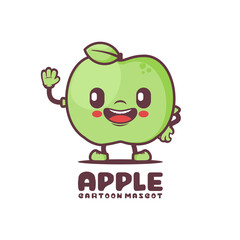 green apple cartoon. fresh fruit vector illustration