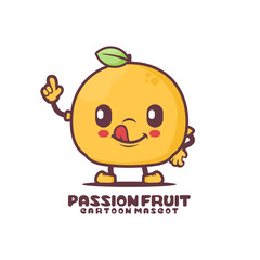 passion fruit cartoon. fresh fruit vector illustration