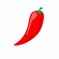 Red hot chili pepper icon on white background