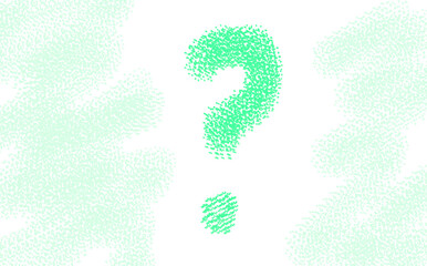 green question mark, artistic background
