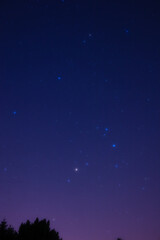 Obraz na płótnie Canvas Milky Way stars and constellations on evening sky.