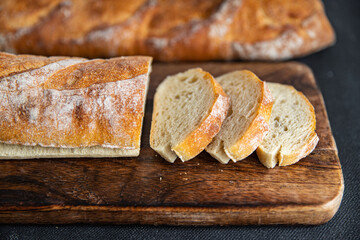 baguette bread food snack on the table copy space food background rustic top view