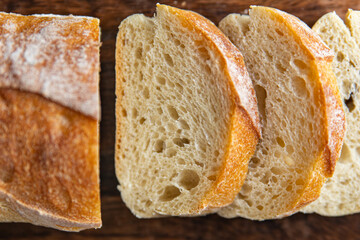 baguette bread food snack on the table copy space food background rustic top view