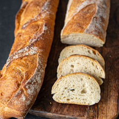 baguette bread food snack on the table copy space food background rustic top view