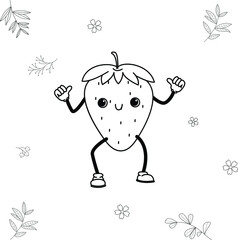 character srawberi fruit doodle