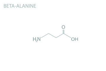 Beta-Alanine molecular skeletal 3D chemical formula.	
