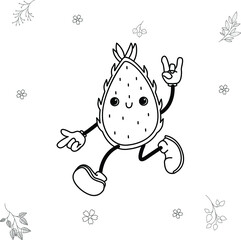 dragon fruit doodle kawai