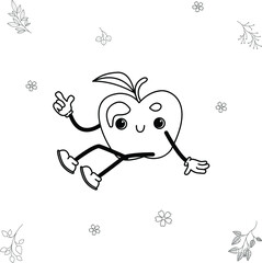 traditional cantoon illustration, doodle fruit