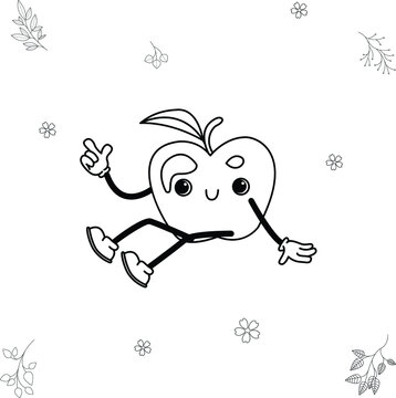 traditional cantoon illustration, doodle fruit