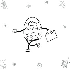 funny easter egg with flowers