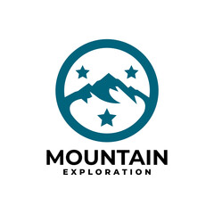 illustration of a mountain inside a circle. good for any business related to mountain expedition.