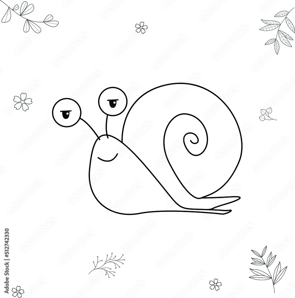 Sticker snail with a flower