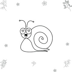 snail with a flower