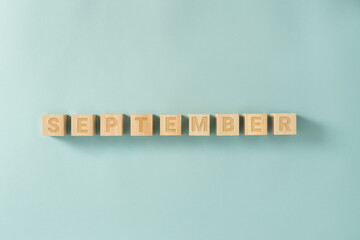 Months of the year written on wooden