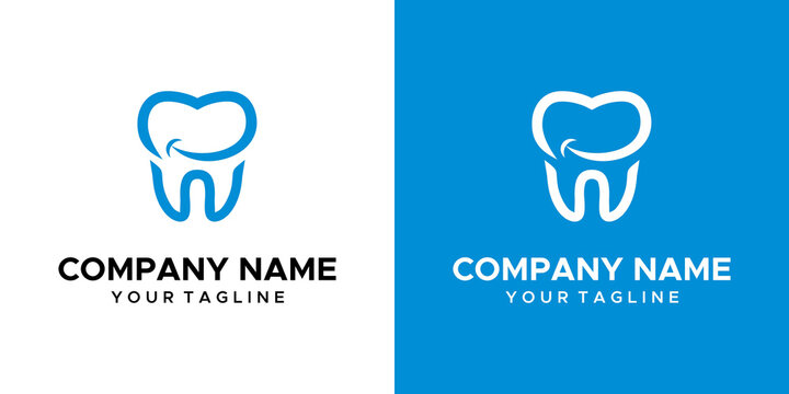 a smile tooth themed graphic image, on a blue and white background. vector graphics base.