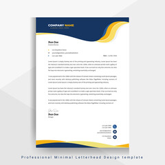 Corporate Creative  letterhead Design Template, Clean Yellow and Blue Fully Editable Professional Letterhead design