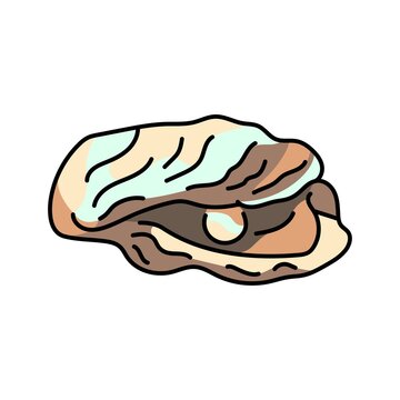 oyster shell cartoon style clip art preview
