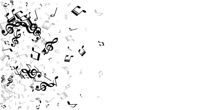 Music notes flying vector pattern. Symphony
