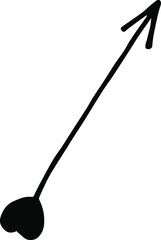 arrow with heart on a white background