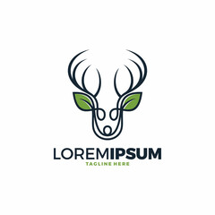Deer head line elegant logo icon designs vector
