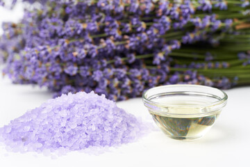 Obraz na płótnie Canvas Lavender products and bouquet