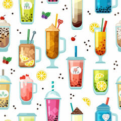 cocktails pattern. alcoholic drinks in transparent glasses. Vector seamless background for design bar menu projects