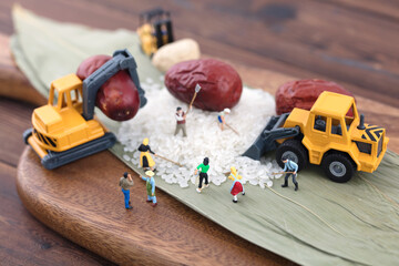 Miniature scene Dragon Boat Festival making dumplings