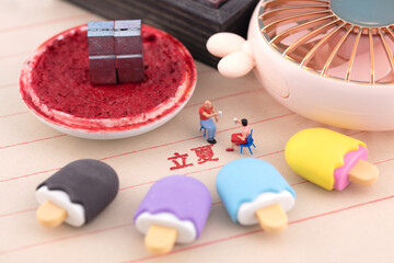 Miniature scene 24 solar terms Lixia