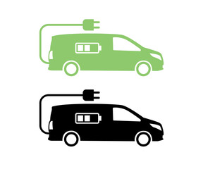 Electric van icon vector illustration.