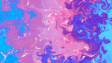 liquid-like paint in pink and blue tones, colorful dynamic background 