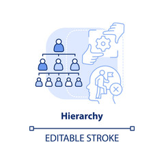 Hierarchy light blue concept icon. Discourage employees. Adaptability enemy in HR abstract idea thin line illustration. Isolated outline drawing. Editable stroke. Arial, Myriad Pro-Bold fonts used