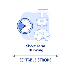 Short term thinking light blue concept icon. Adaptability enemy in human resources abstract idea thin line illustration. Isolated outline drawing. Editable stroke. Arial, Myriad Pro-Bold fonts used