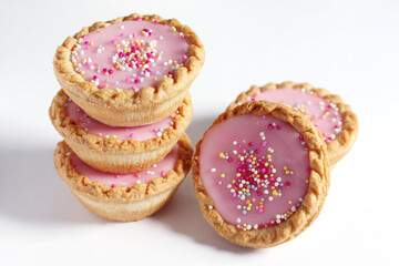 Tarts with sweet chocolate sauce