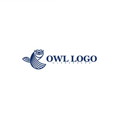 Owl bird logo line vector illustration. modern logo design flat